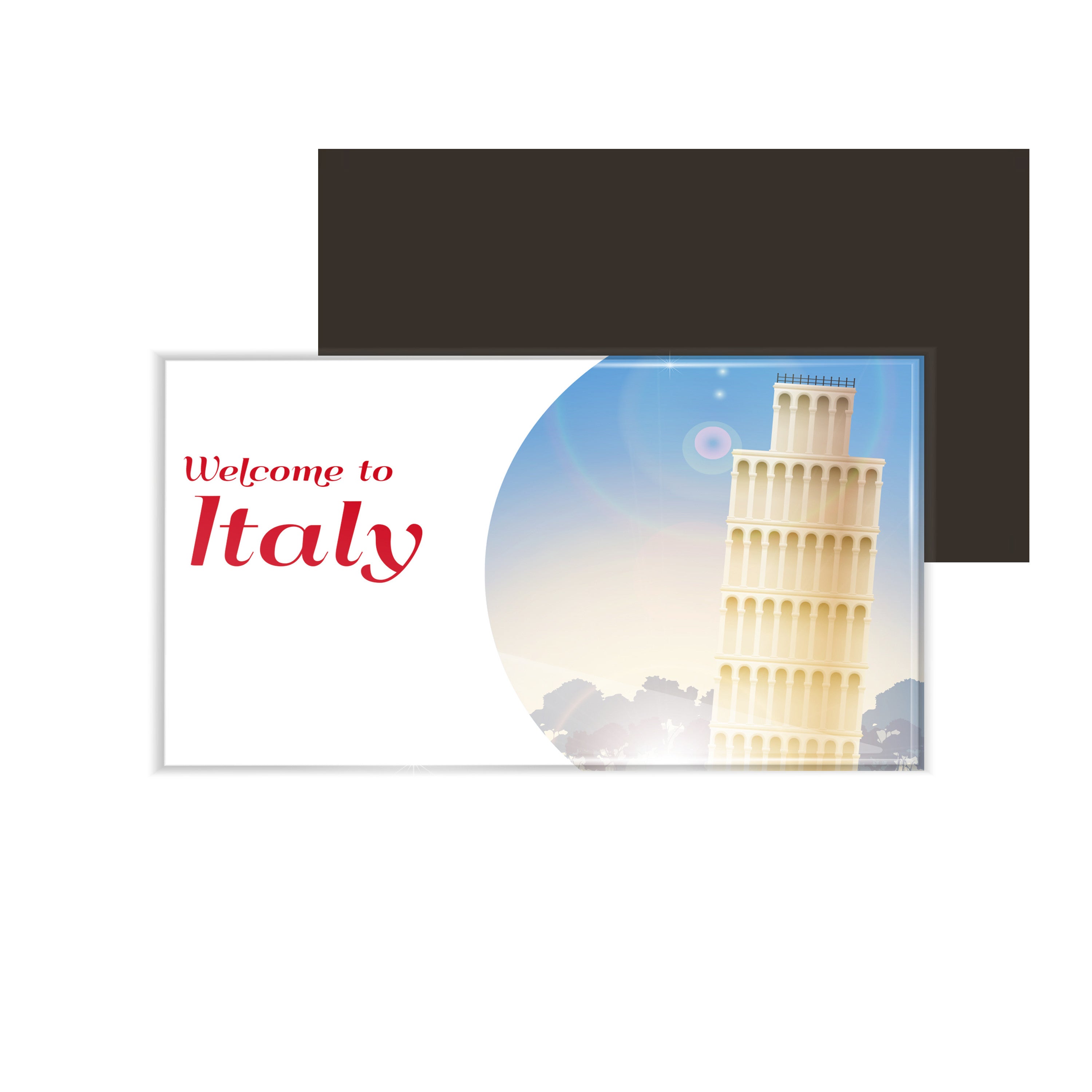 dhcrafts Fridge Magnet Rectangle Acrylic Glass (8.6 x 5.4 cm) Multicolor Travel Italy D3 Design Pack of 1